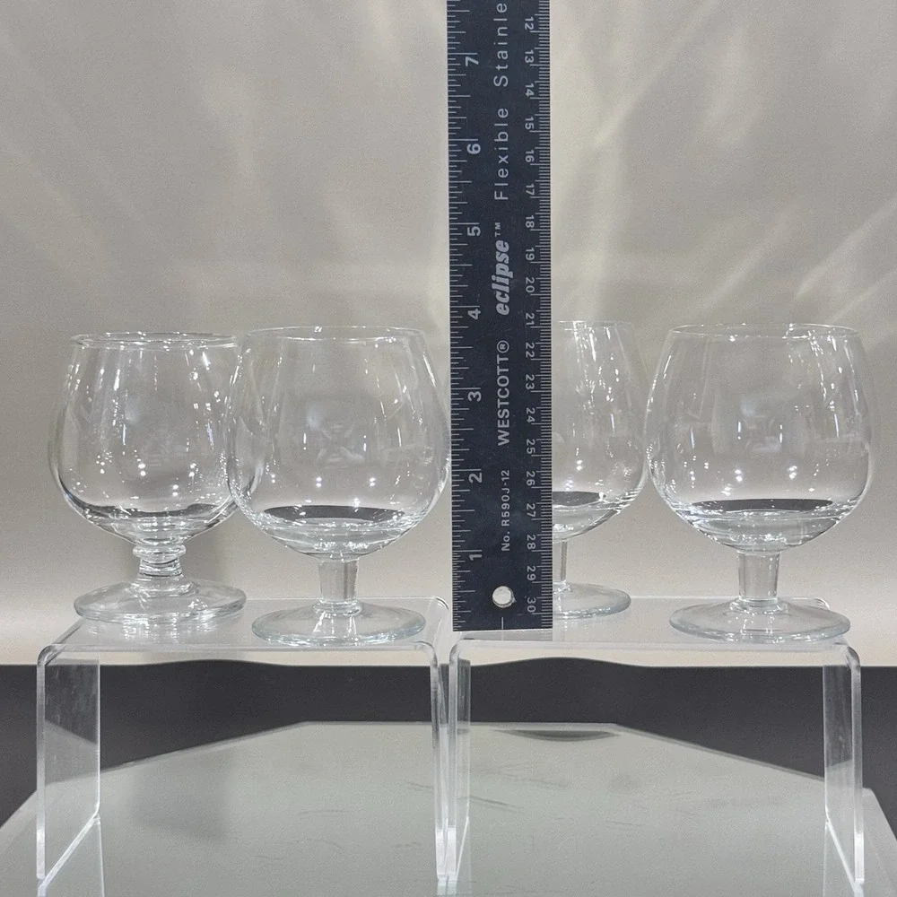 (4) Crystal Cognac‎ Brandy Snifter Clear Glass Barware Glassware No Dmg EUC